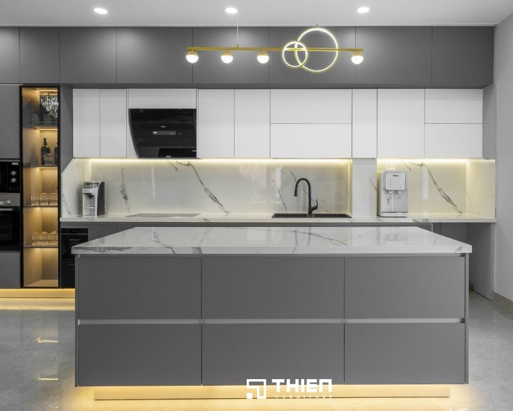 Tủ bếp gỗ công nghiệp MDF phủ Laminate
