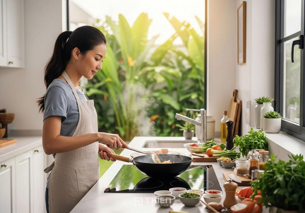 Có nên đặt bếp đối diện cửa sổ
