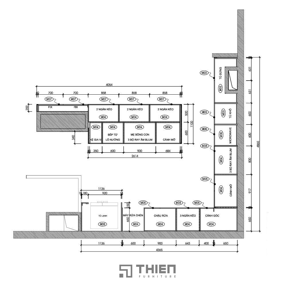 bản vẽ bếp