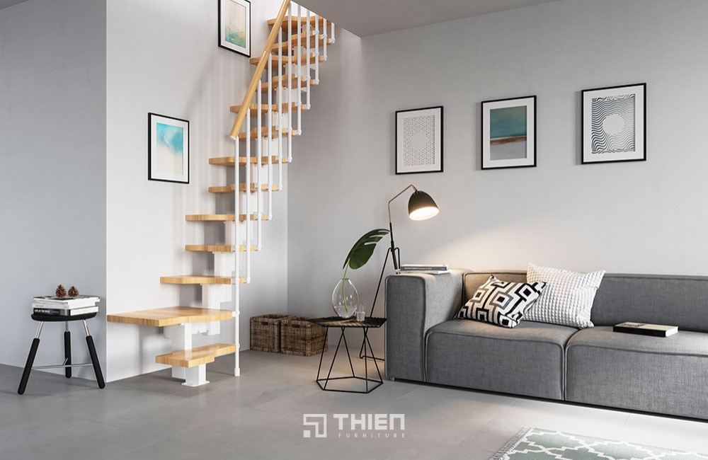 cầu thang tiết kiệm diện tích 2025