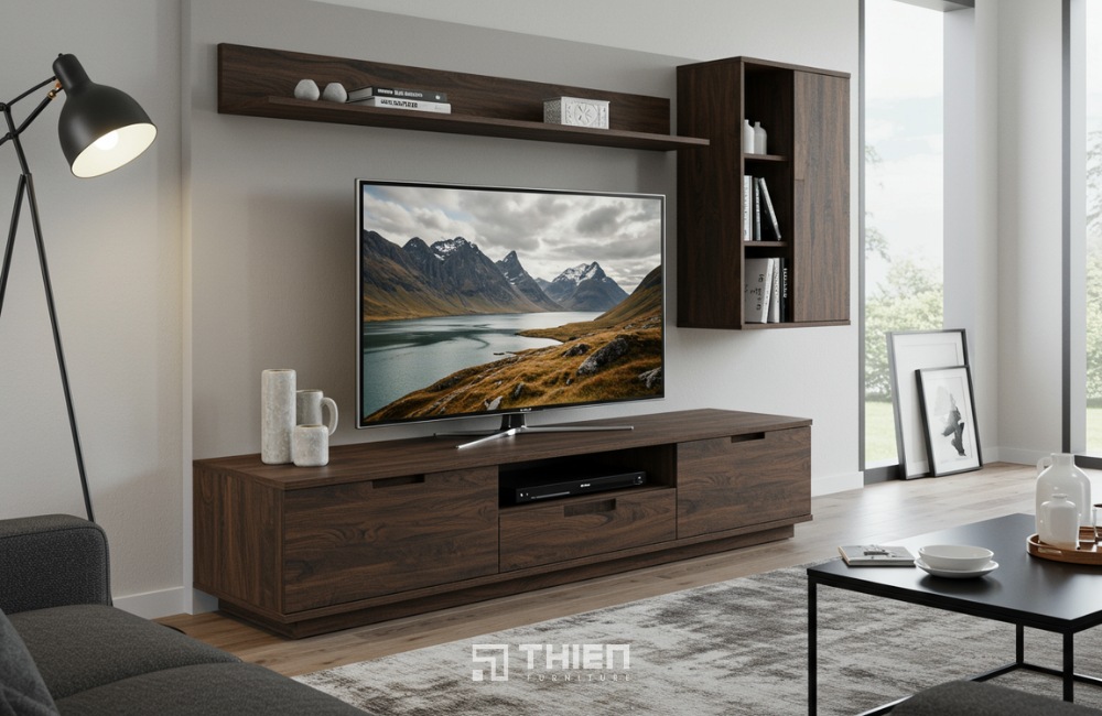 Kệ tivi, vách ngăn phòng gỗ MDF