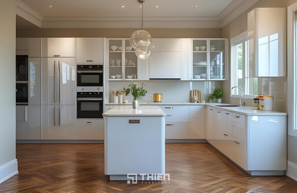 Tủ bếp nhựa Picomat cánh phủ Acrylic
