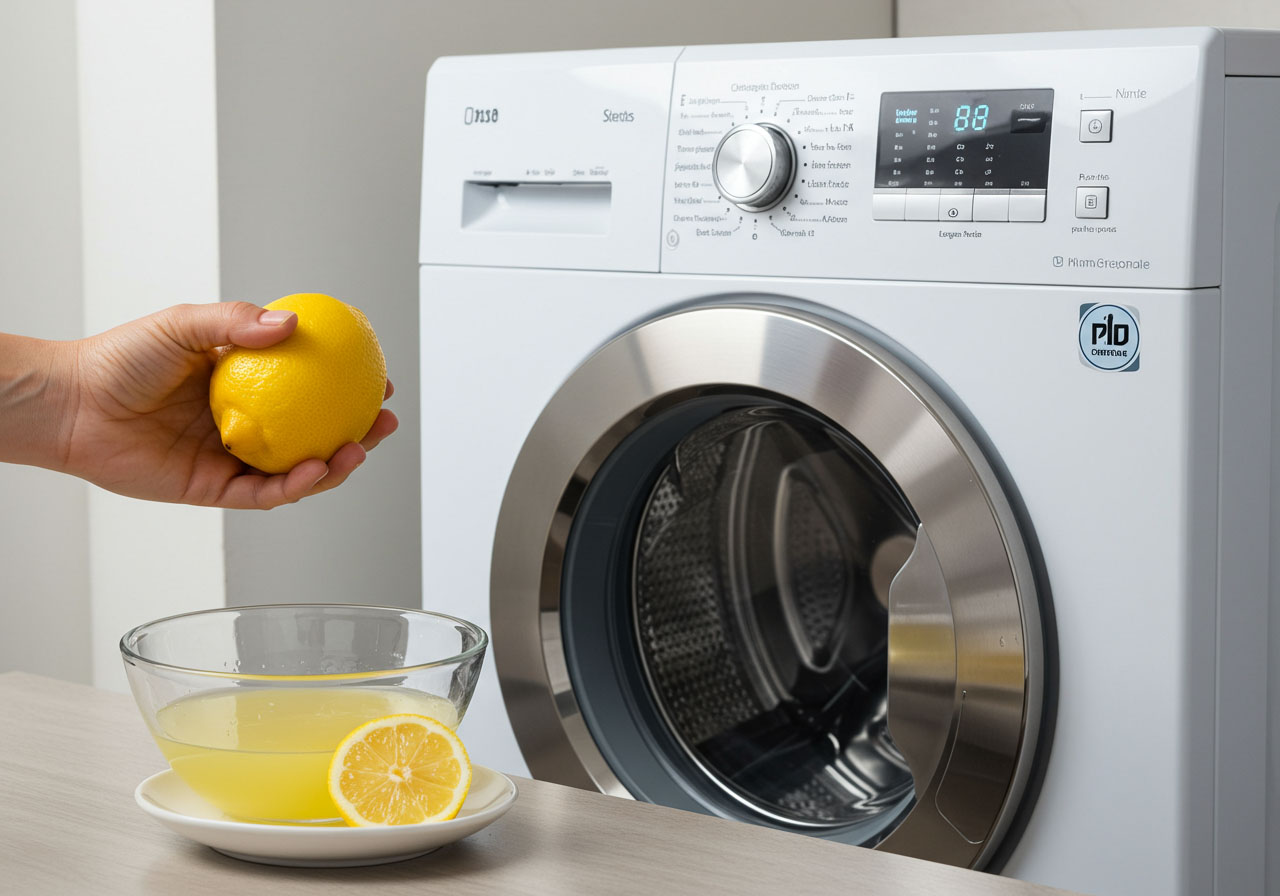 Vệ sinh máy giặt cửa trước bằng chanh