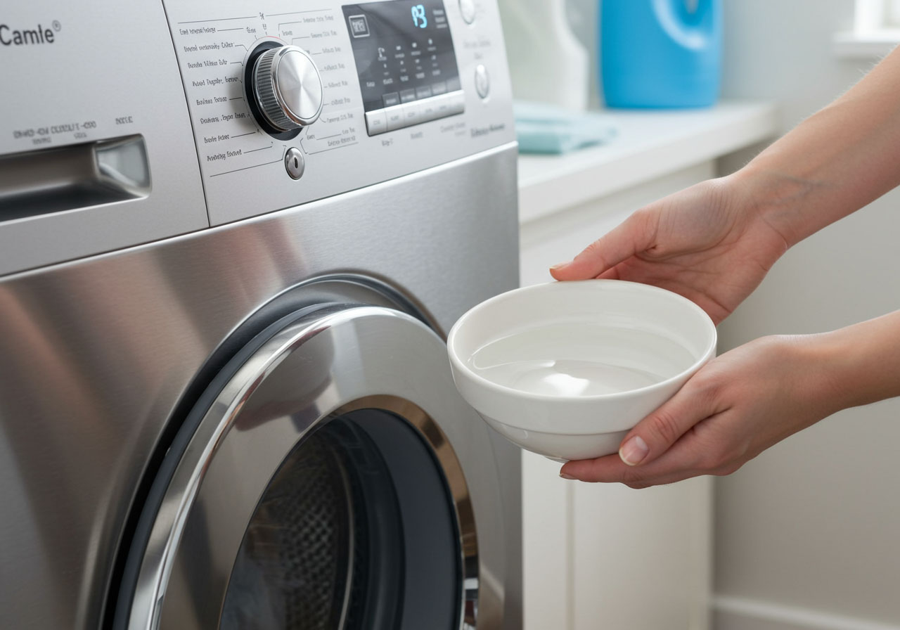 Vệ sinh máy giặt cửa trước bằng giấm