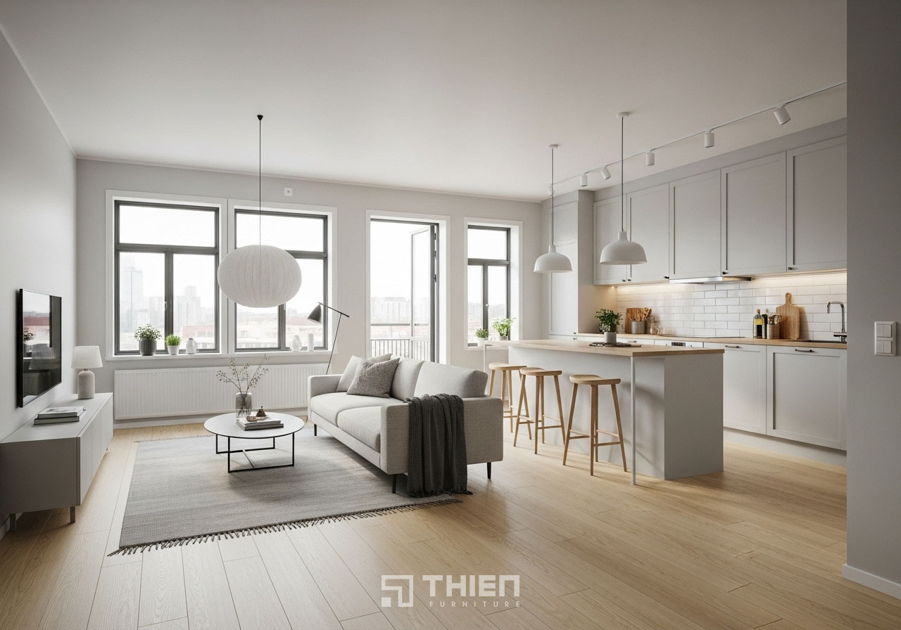 cách chia không gian 30m2 hợp lý