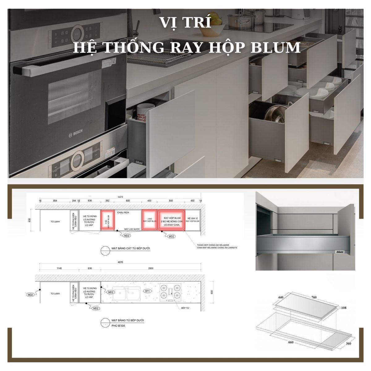 Hệ thống Ray hộp Blum