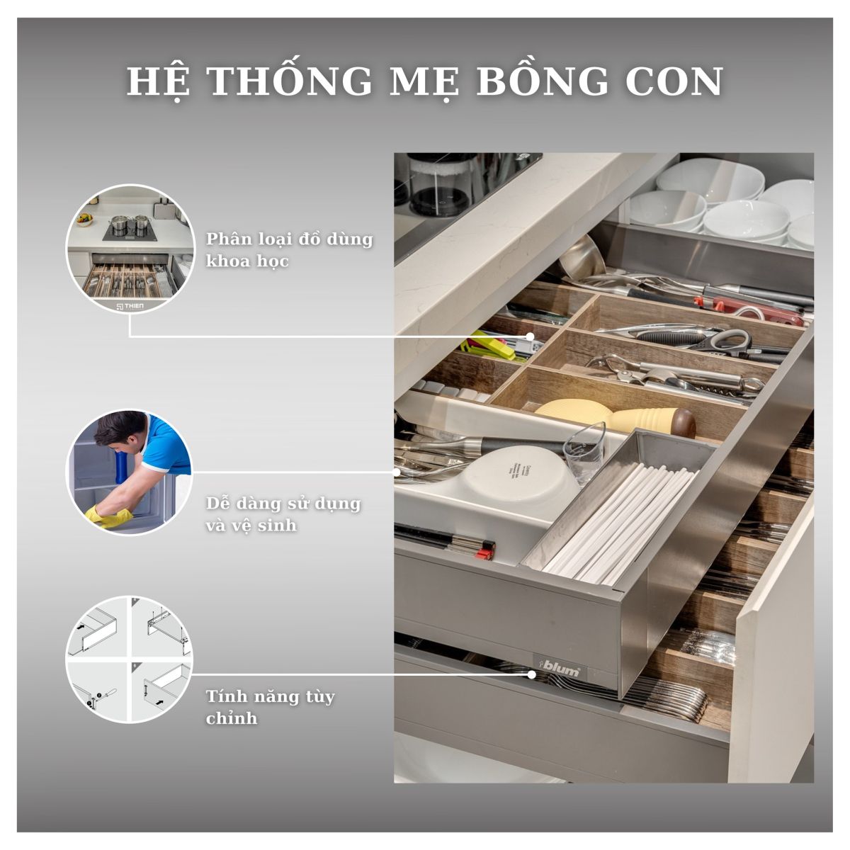 Hệ thống ngăn kéo Mẹ Bồng Con