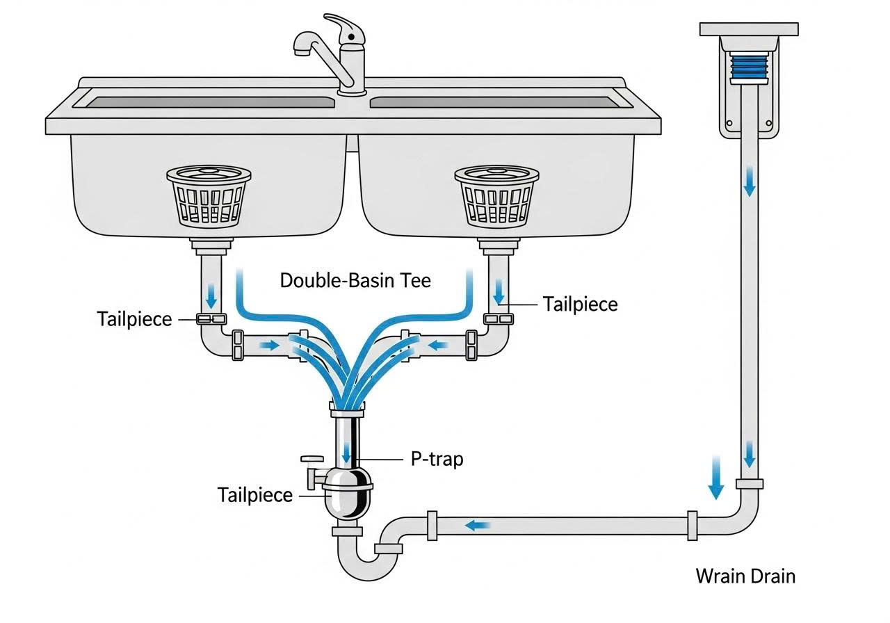Hướng dẫn cách nối ống thoát nước cho bồn đôi