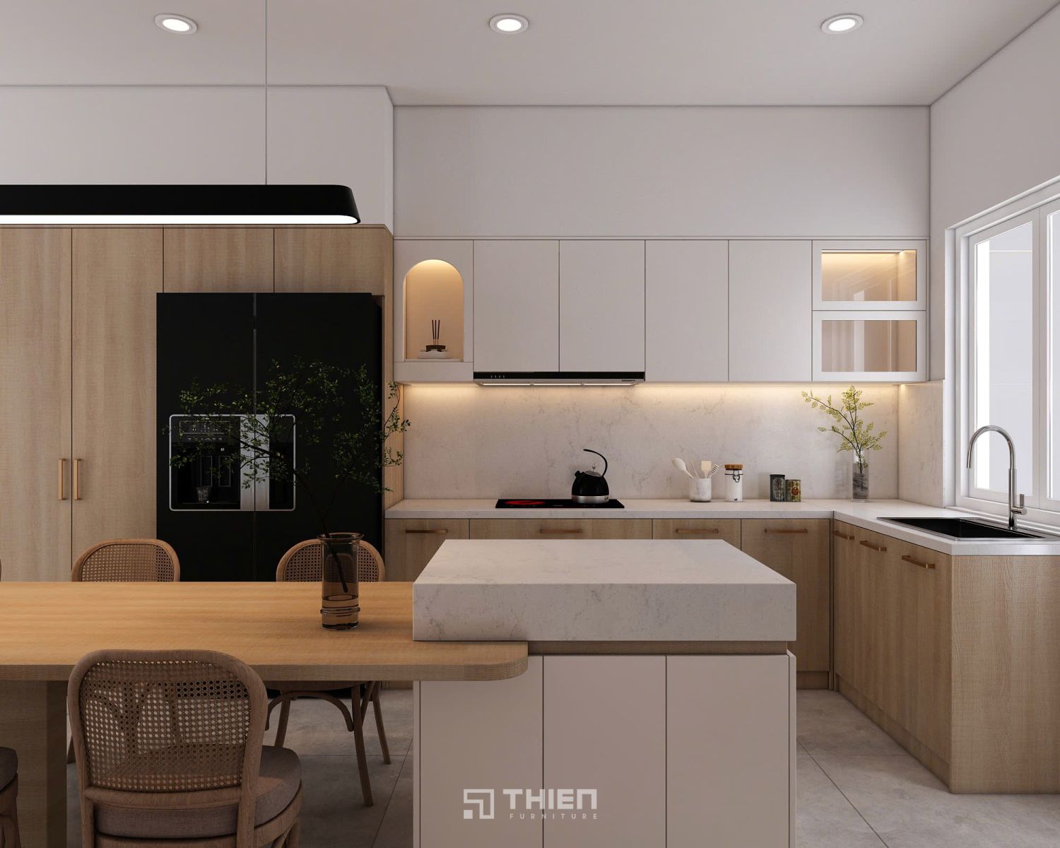 Cách hóa giải tủ lạnh đối diện bếp
