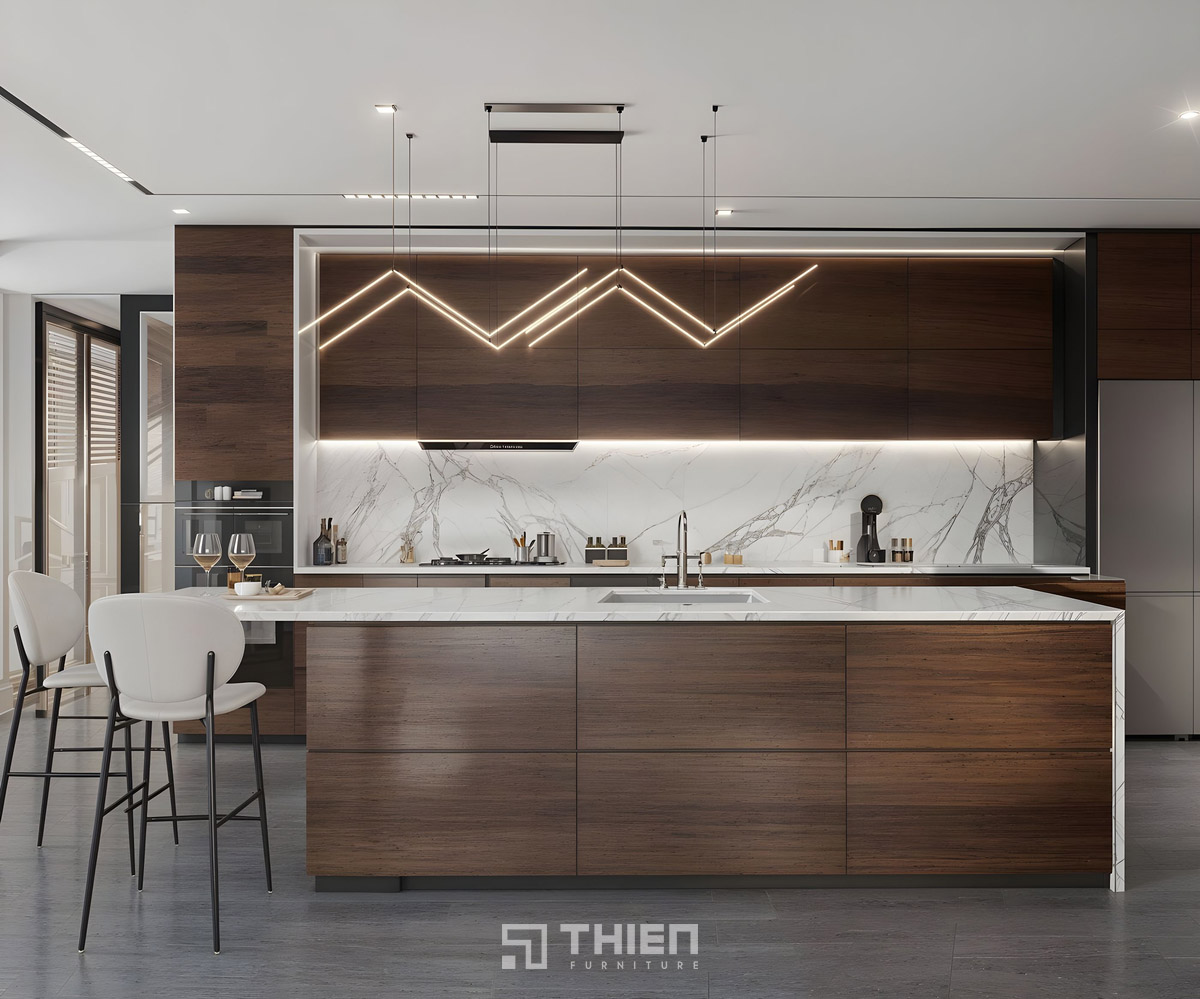 Tủ bếp không tay nắm