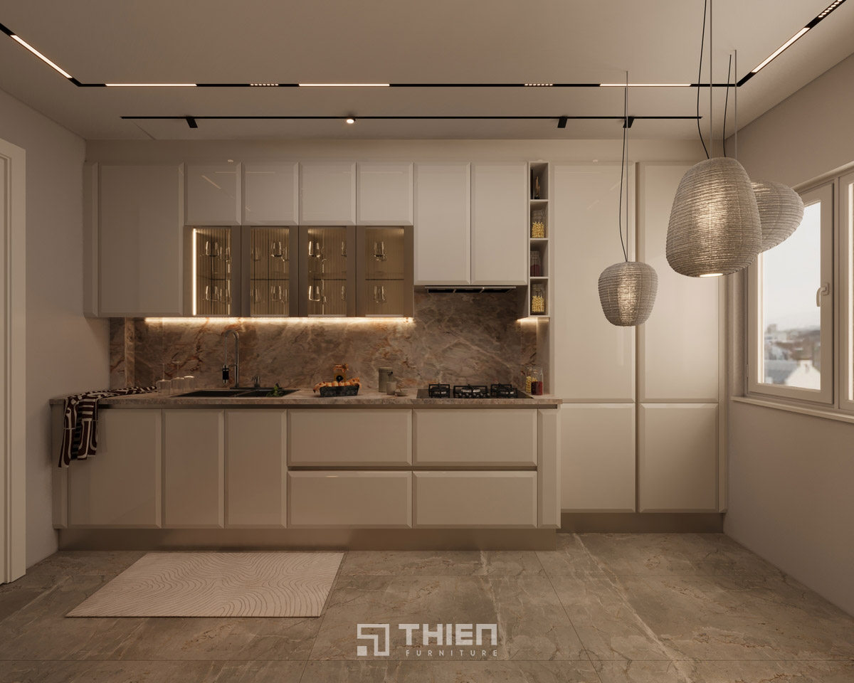 Tủ bếp luxury không tay nắm