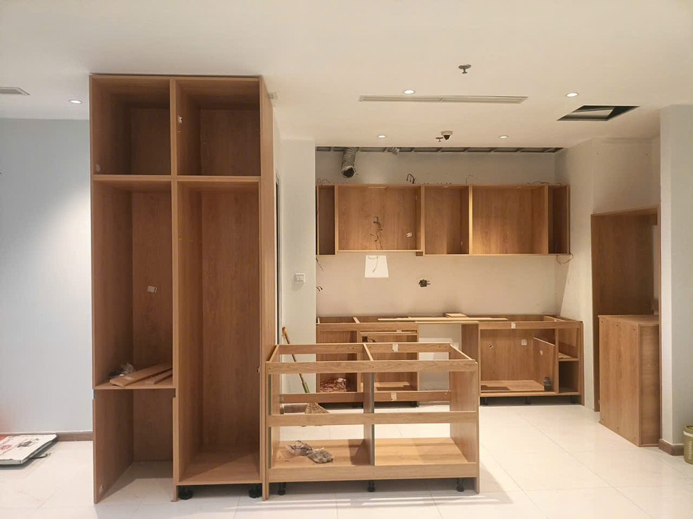 Thi công tủ bếp module cho chung cư