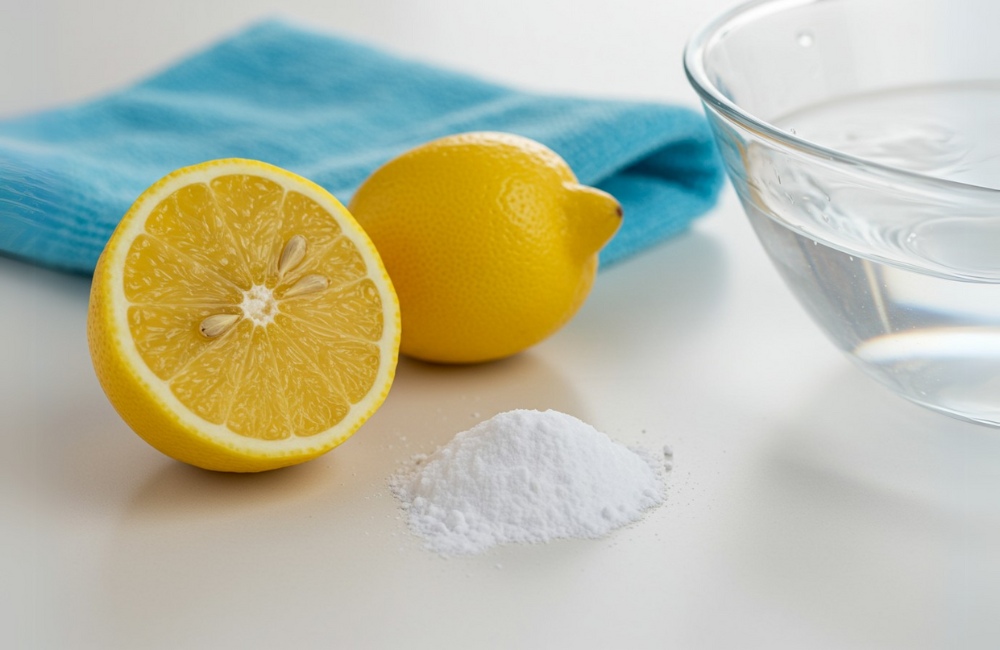 vệ sinh lò vi sóng bằng vỏ chanh và baking soda