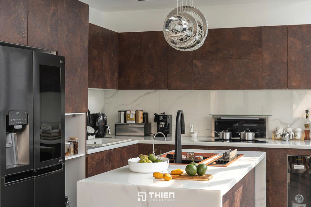 tủ bếp hiện đại gỗ công nghiệp