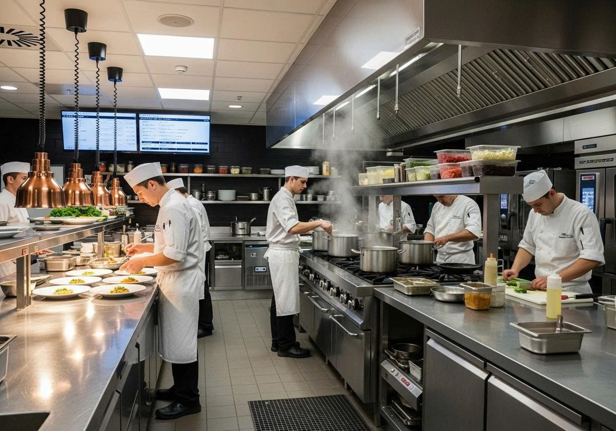 Cách bố trí bếp nhà hàng chuyên nghiệp
