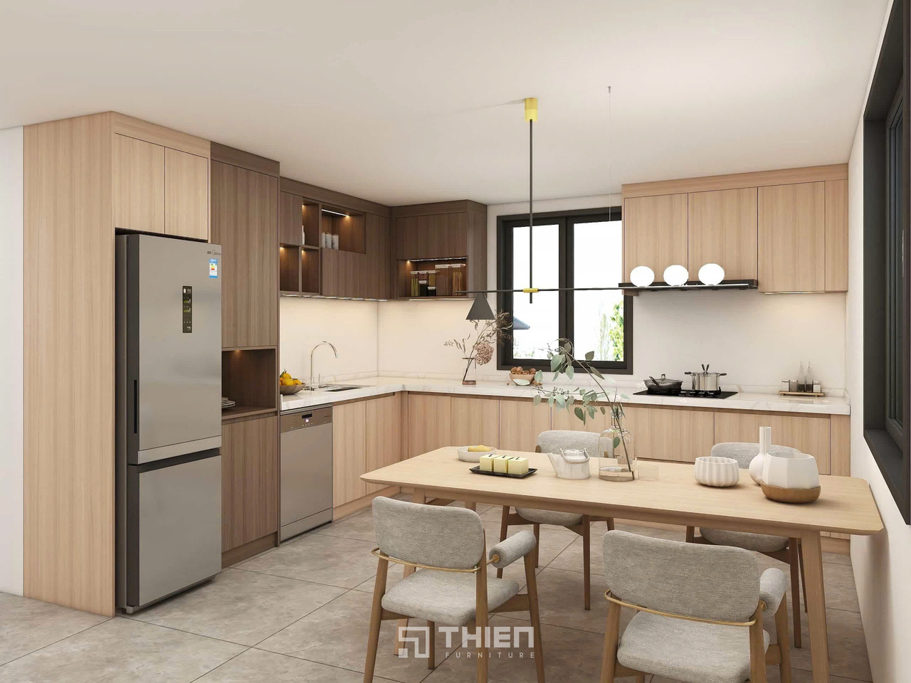 Tủ bếp gỗ sồi Nga: Nguồn gốc và đặc điểm nhận biết