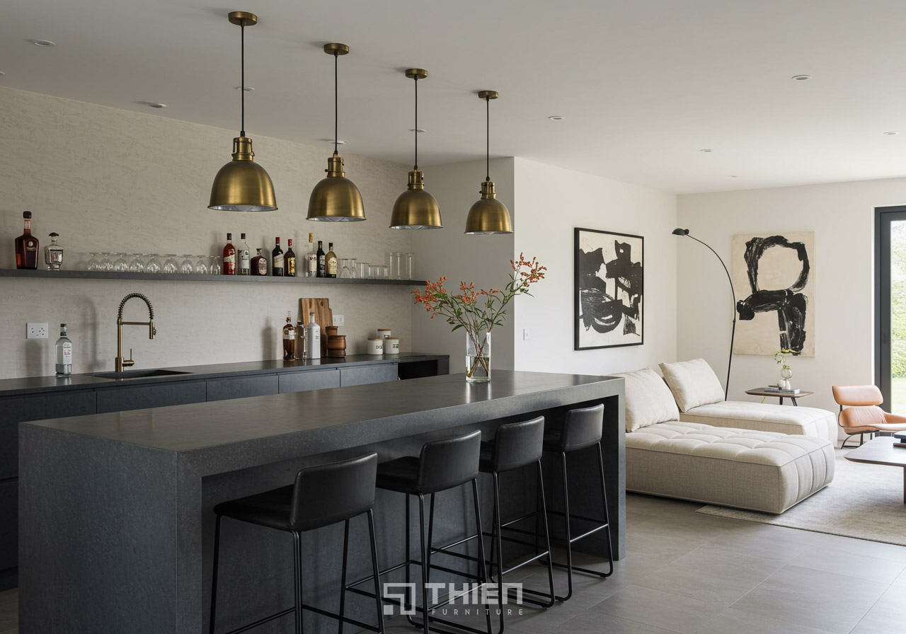 Hướng dẫn lựa chọn kích thước quầy bar bếp hiện đại phù hợp