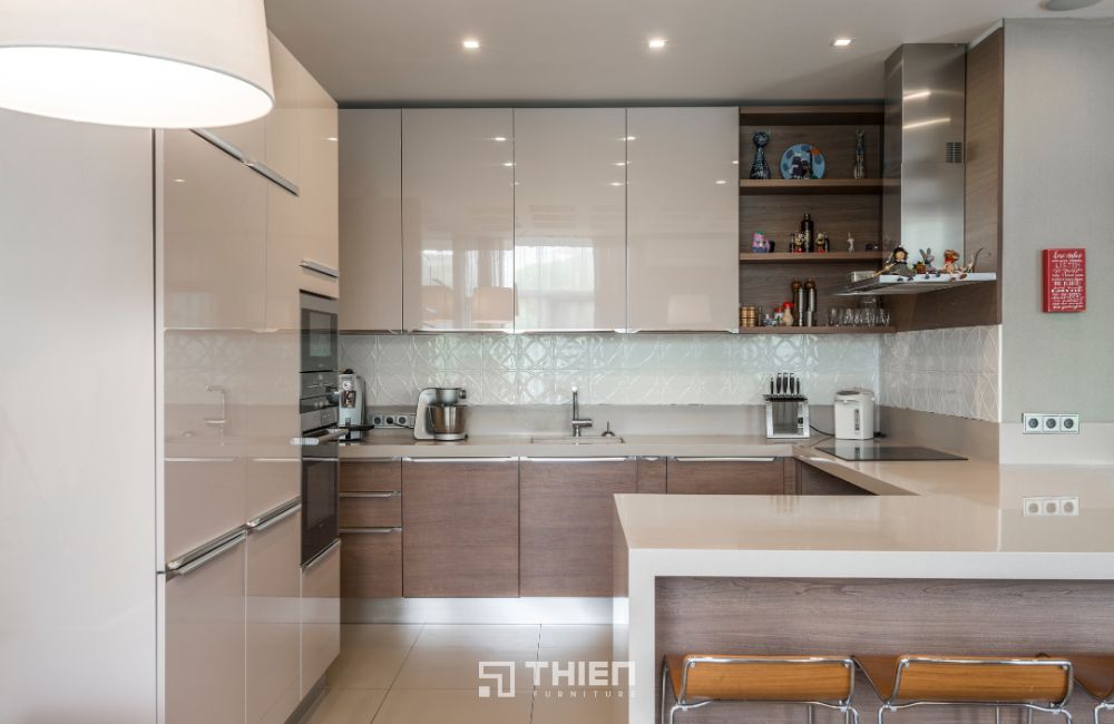 Tủ bếp Acrylic: Thẩm mỹ vượt thời gian, chống ẩm hiệu quả
