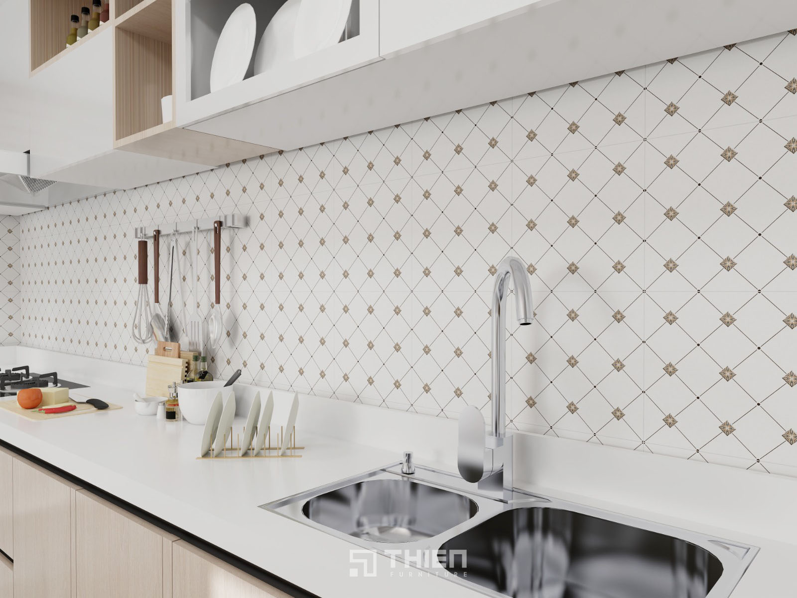 Backsplash gạch men