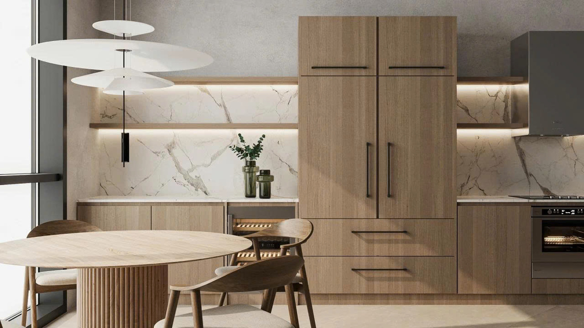 Ánh sáng và vật liệu trong thiết kế bếp Châu Âu