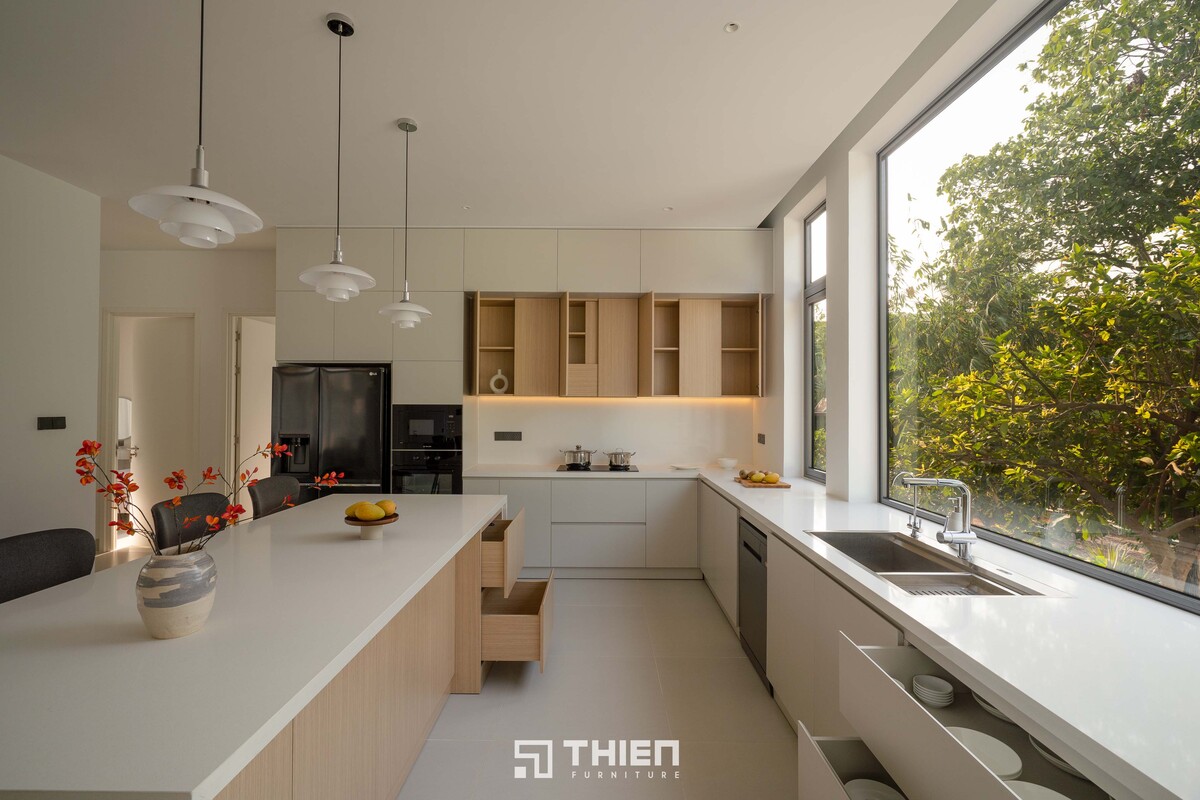 tủ bếp phủ melamine chống trầy