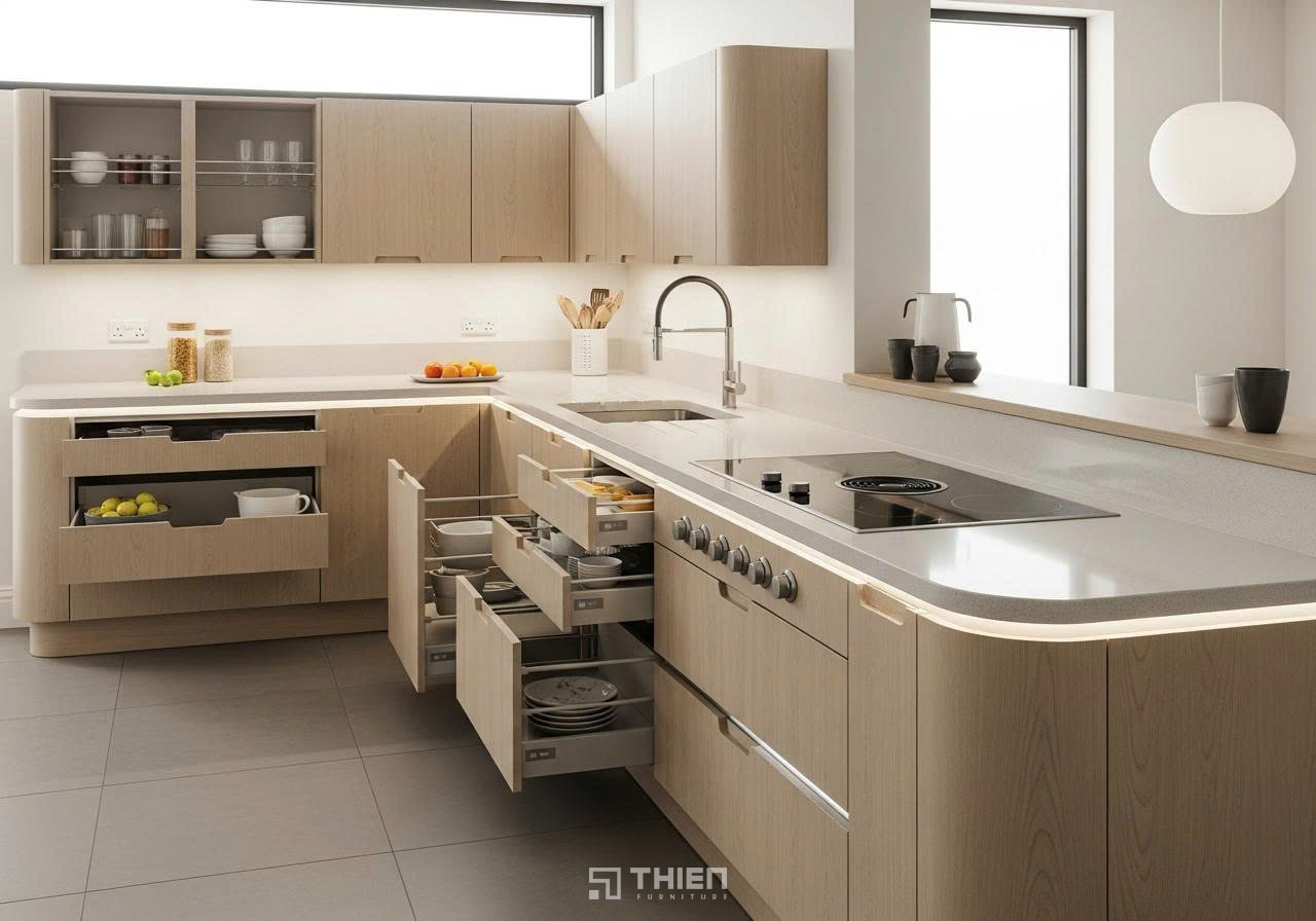cách bố trí tủ bếp cho người cao tuổi