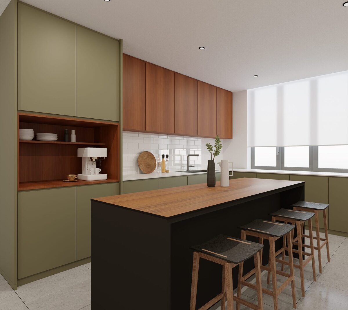 thi công tủ bếp Compact