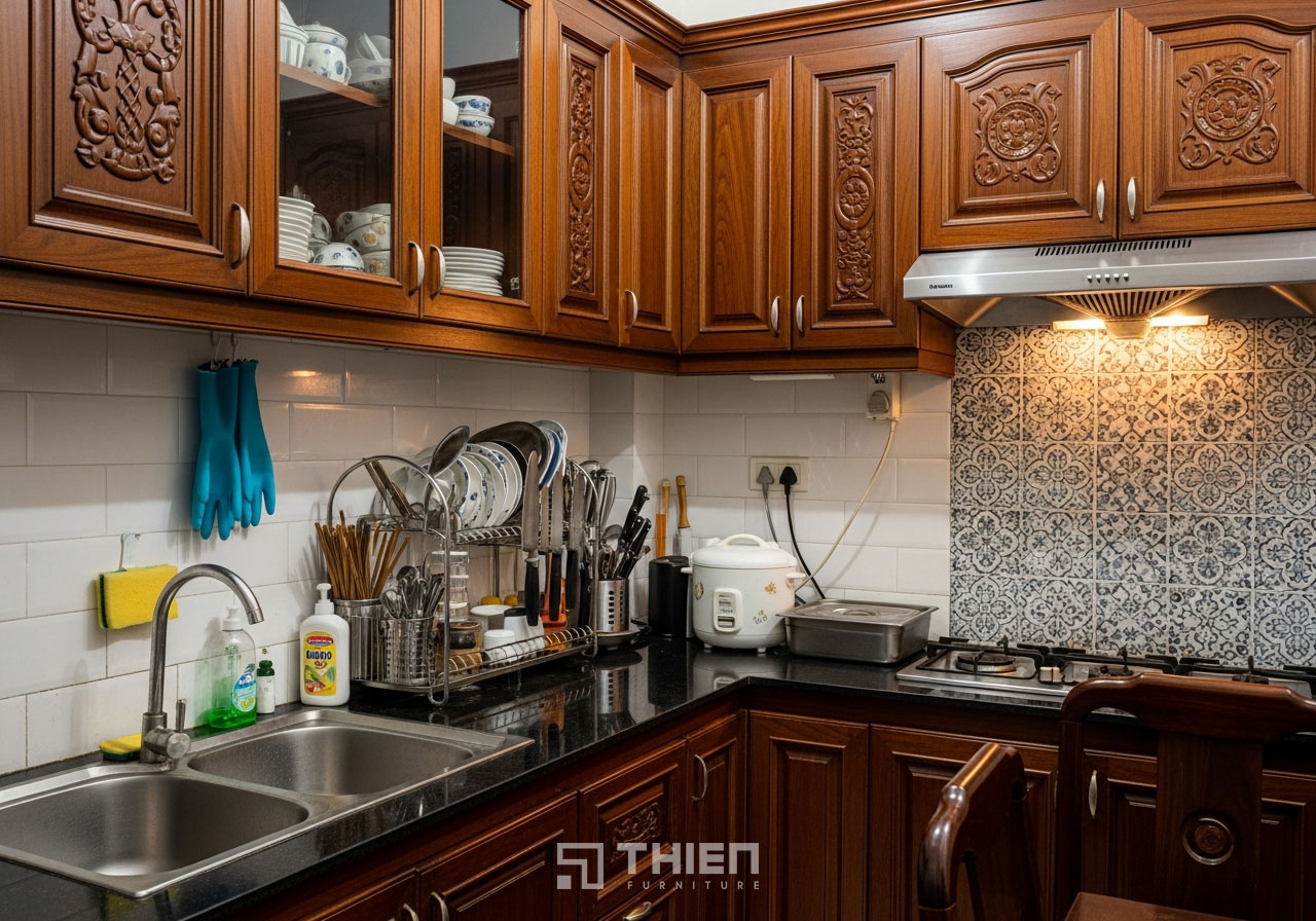 Thiết kế công năng tủ bếp dưới