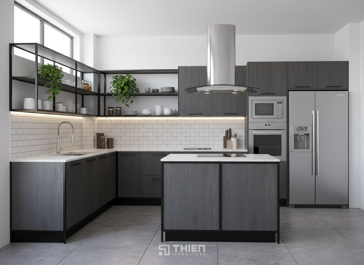 Nhược điểm tủ bếp khung sắt