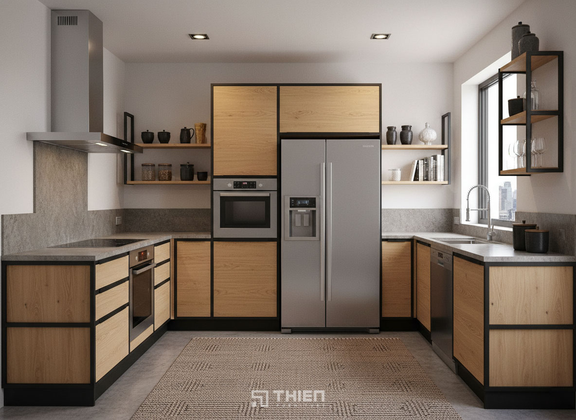 BST Mẫu tủ bếp khung sắt