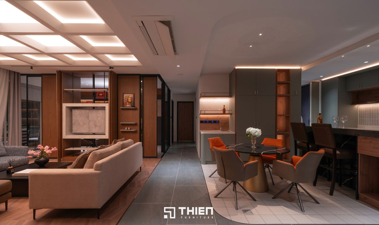 tủ bếp chung cư plywood