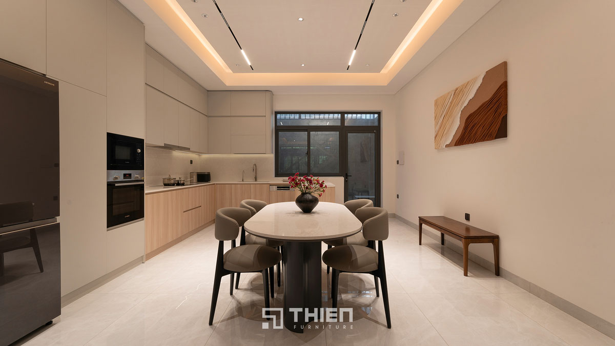 thi công tủ bếp nhà phố