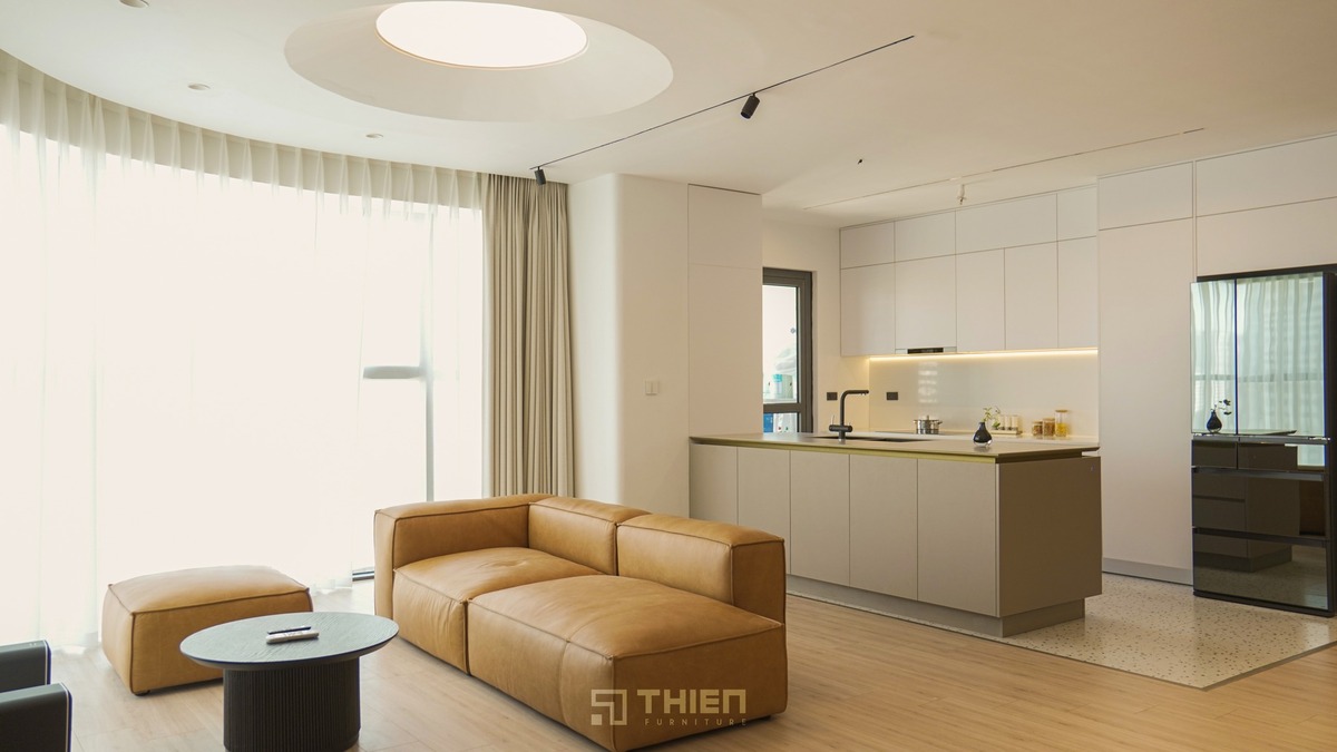 Đặt đảo bếp làm ranh giới giữa bếp và phòng khách