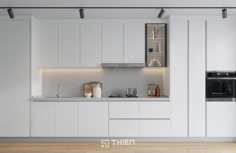 Tủ Bếp Chữ I Màu Trắng