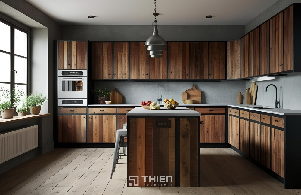 tủ bếp gỗ công nghiệp