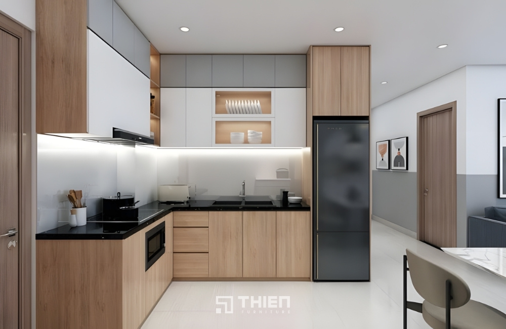 Phòng bếp nông thôn hồn quê trong nét hiện đại