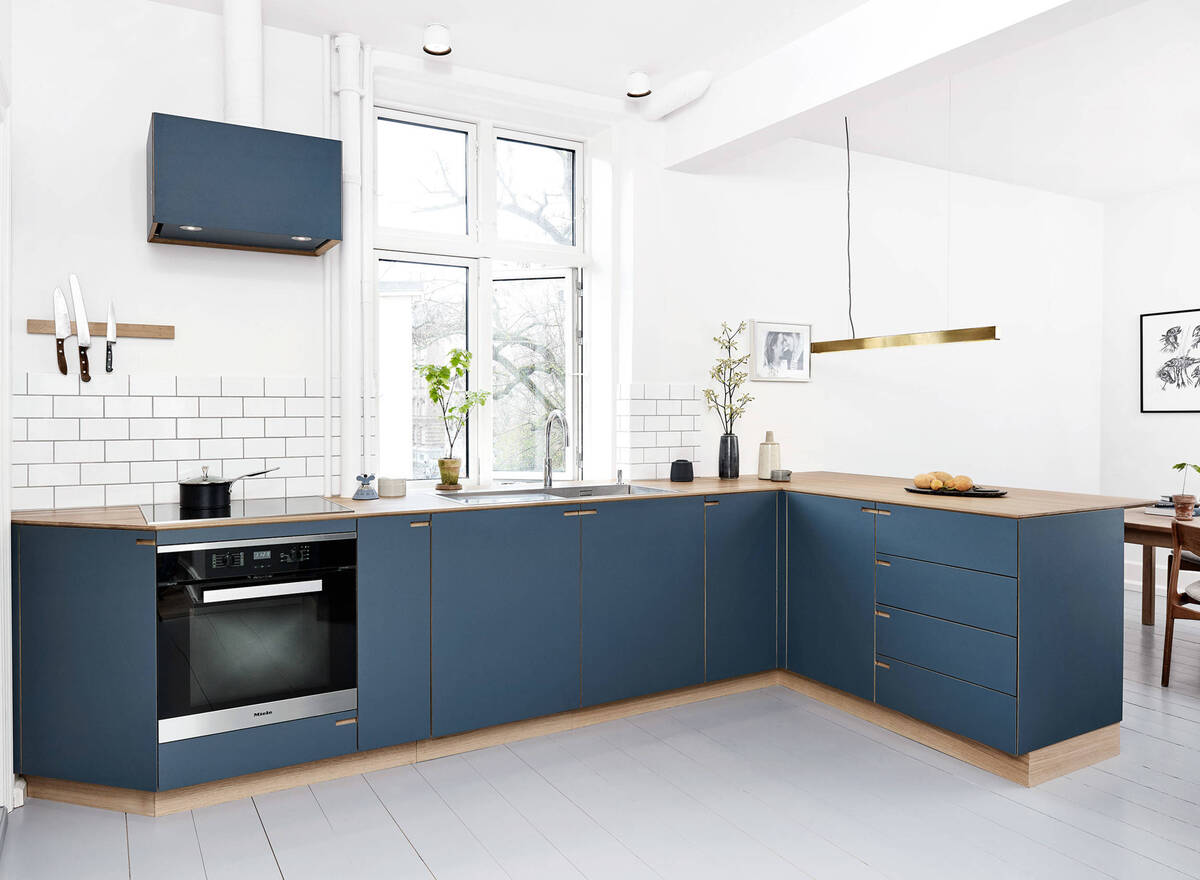 tủ bếp màu Xanh Ghi (Grey-Blue)
