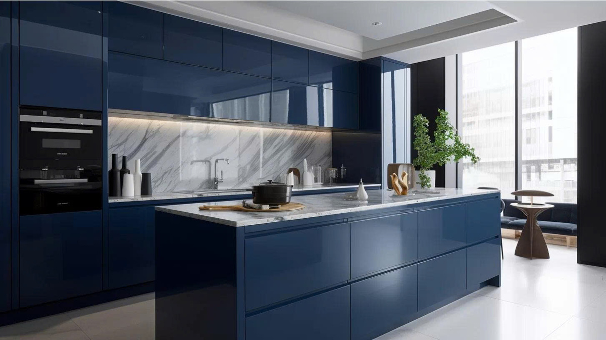 tủ bếp màu Xanh Navy (Navy Blue)