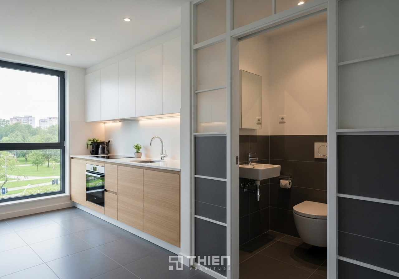 Nguyên tắc bố trí bếp và nhà vệ sinh hợp lý 