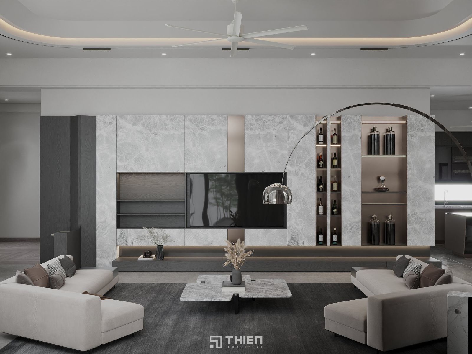 Mẫu nội thất phòng khách biệt thự đẹp sang trọng