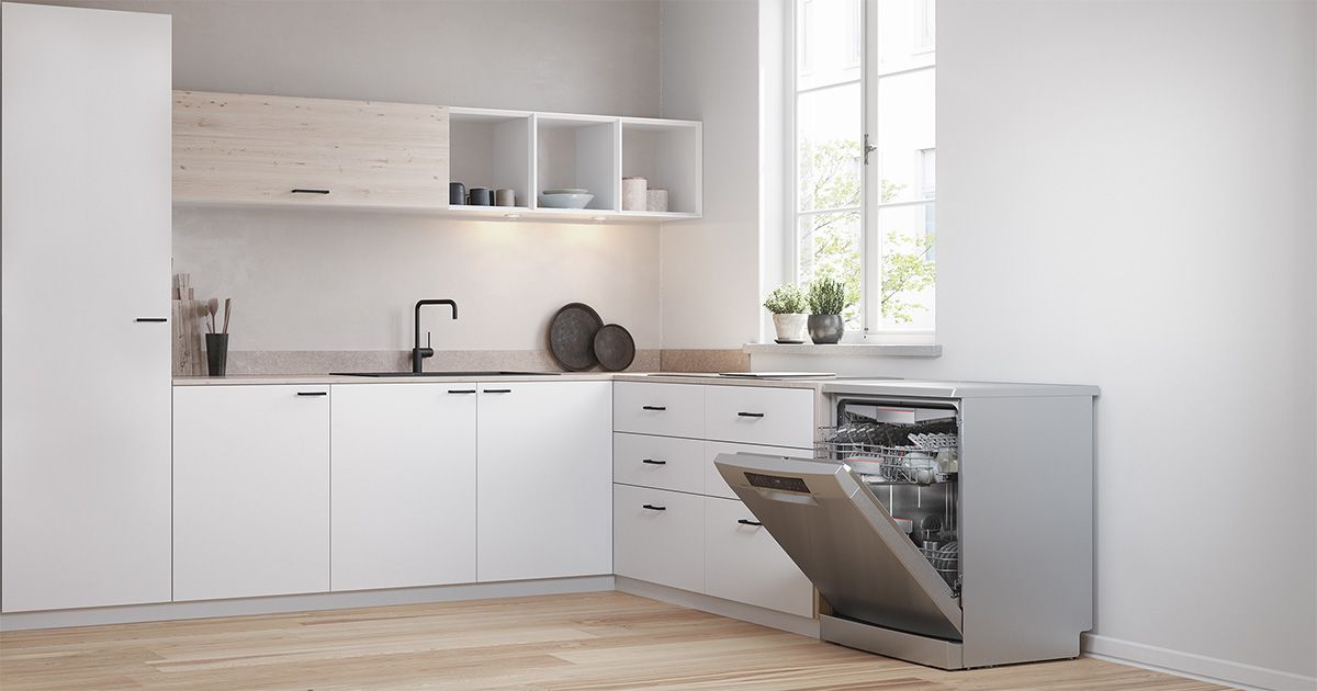 Tủ Bếp Chữ L Tích Hợp Máy Rửa Bát Âm Tủ