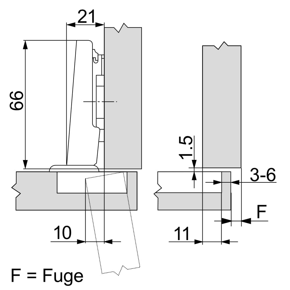 Bản lề thẳng Clip Top