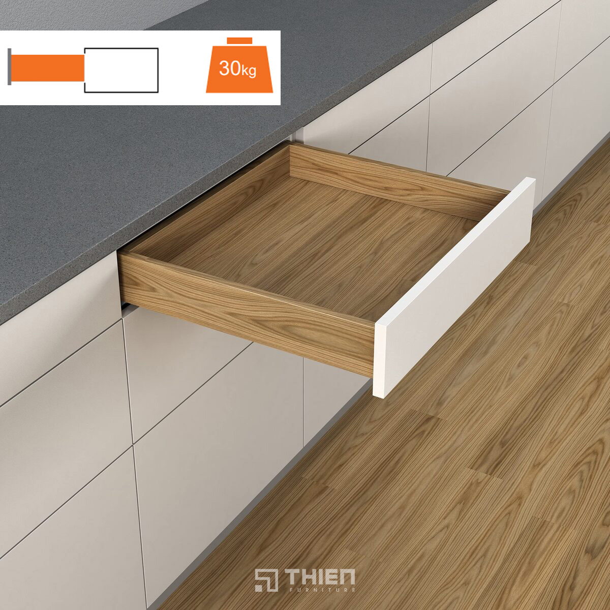 Ray trượt Blum Tandem nhấn mở