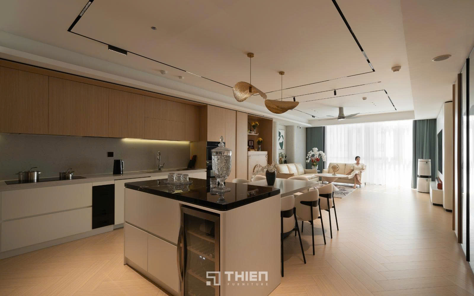 Tủ Bếp chữ L cho nhà phố hiện đại