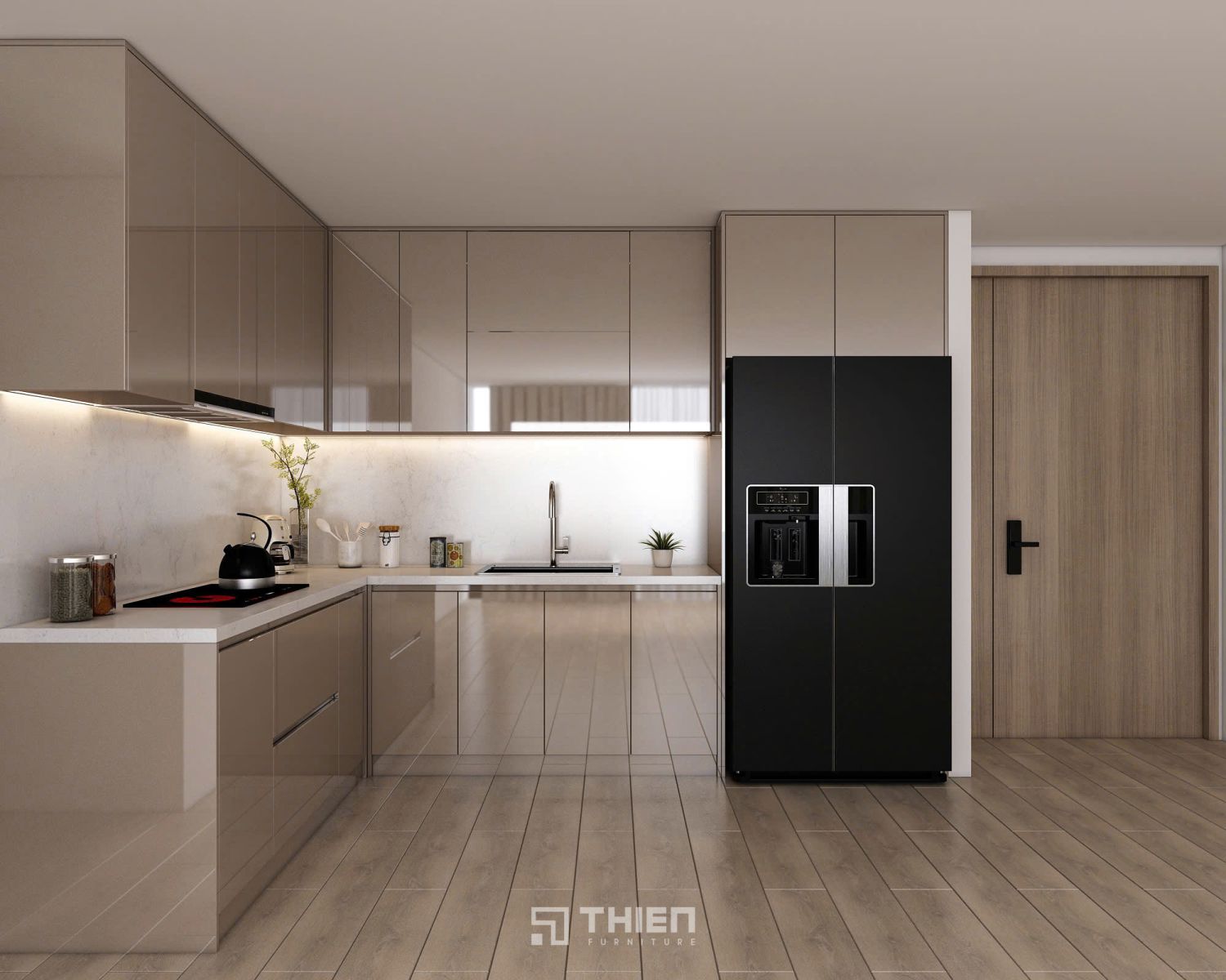 Tủ Bếp Chữ L Chung Cư