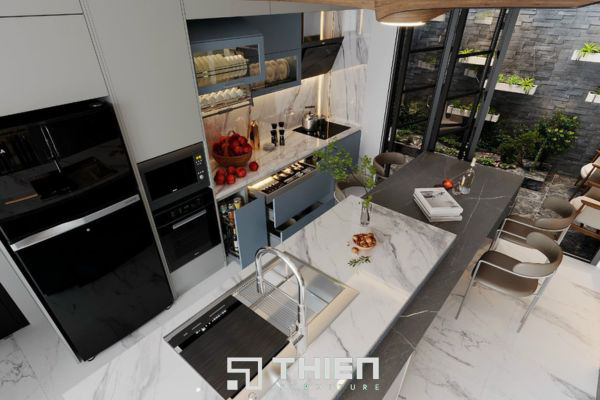 Bàn đá Vicostone được sử dụng phổ biết trong phòng bếp hiện nay