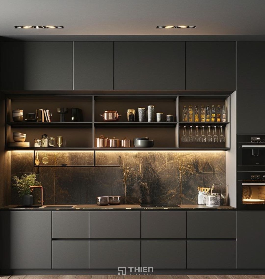 Black HDF là loại gỗ cao cấp được ứng dụng phổ biến làm tủ bếp
