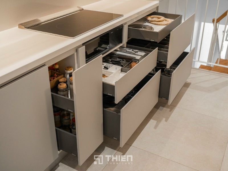 Cấu tạo của tủ bếp - Phụ kiện cho tủ bếp dưới