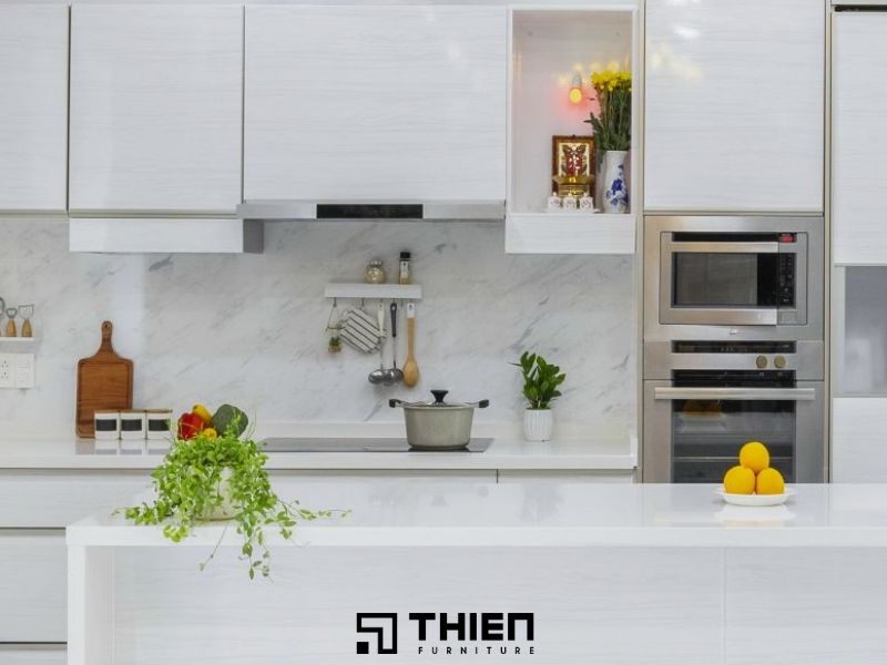 Chọn chất liệu và màu sắc cho tủ bếp thờ ông Táo