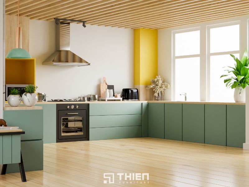 Tủ bếp sử dụng chất liệu Acrylic có đặc điểm ra sao?